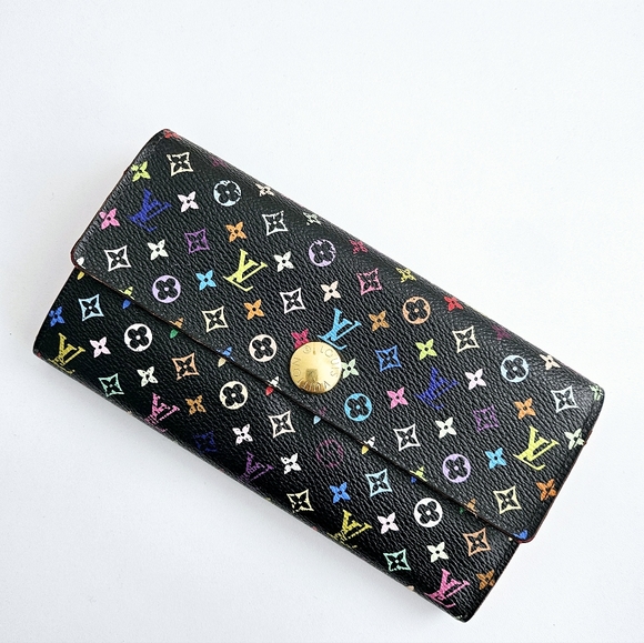 Louis Vuitton Black Monogram Multicolore Long Sarah Wallet - Picture 3 of 10